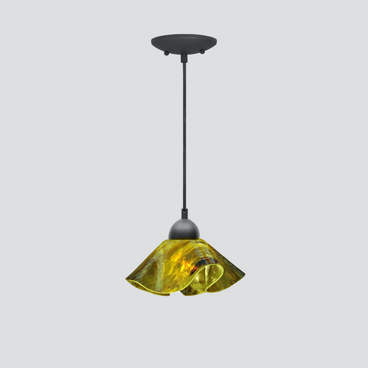 Jezebel Gallery Lily Signature 9" x 5" Small Treebark Pendant Light With Black Hardware