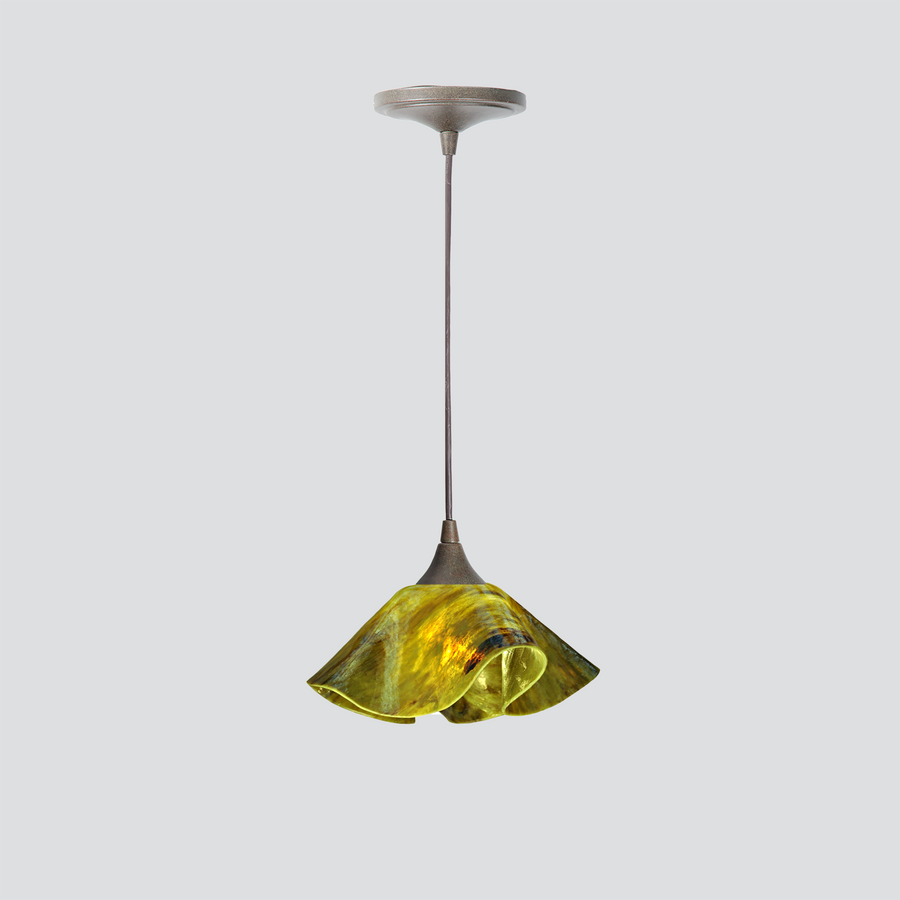 Jezebel Gallery Lily Signature 9" x 5" Small Treebark Pendant Light With Brown Hardware