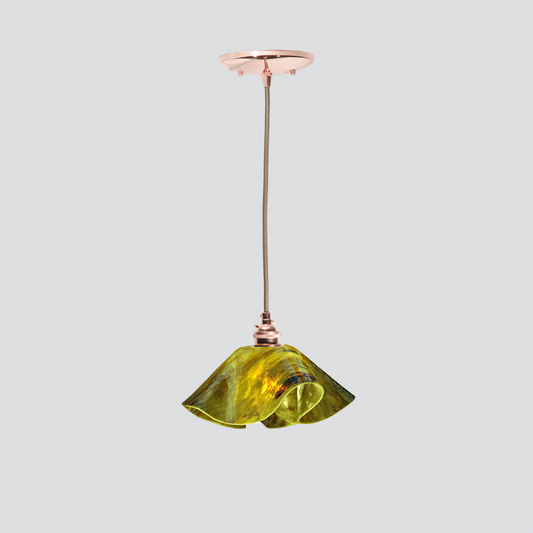 Jezebel Gallery Lily Signature 9" x 5" Small Treebark Pendant Light With Copper Hardware