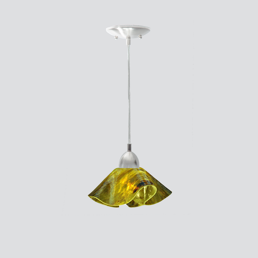 Jezebel Gallery Lily Signature 9" x 5" Small Treebark Pendant Light With Nickel Hardware