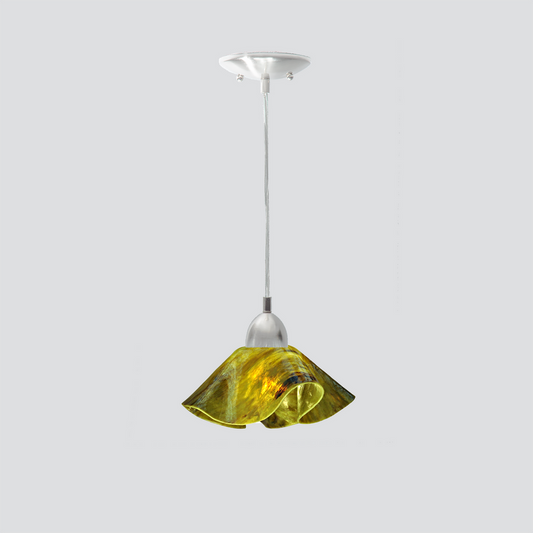 Jezebel Gallery Lily Signature 9" x 5" Small Treebark Pendant Light With Nickel Hardware