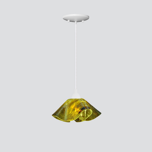 Jezebel Gallery Lily Signature 9" x 5" Small Treebark Pendant Light With White Hardware