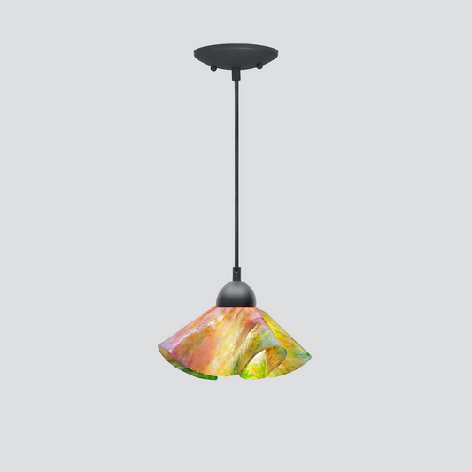 Jezebel Gallery Lily Signature 9" x 5" Small Tulip Pendant Light With Black Hardware
