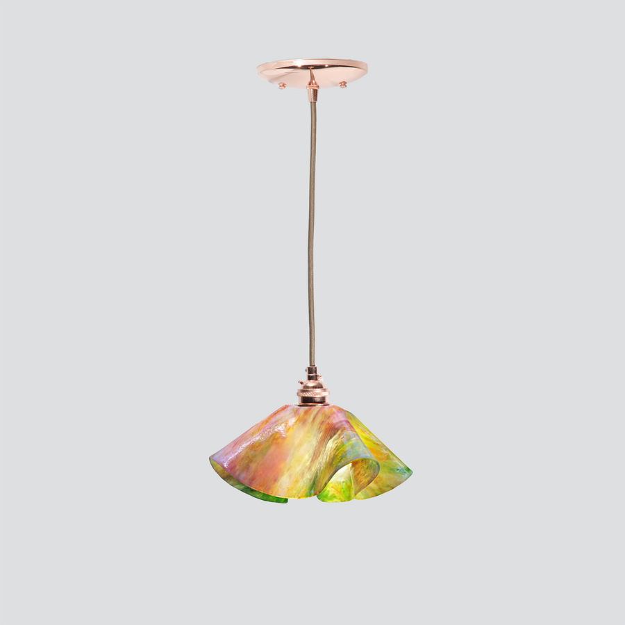 Jezebel Gallery Lily Signature 9" x 5" Small Tulip Pendant Light With Copper Hardware