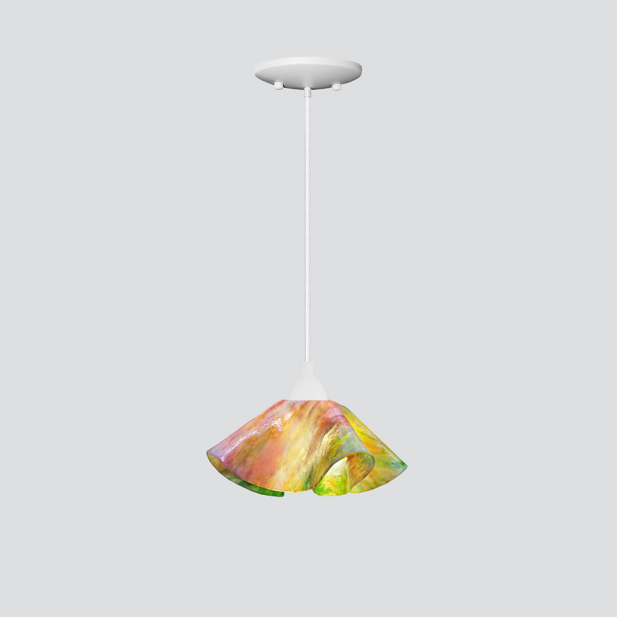 Jezebel Gallery Lily Signature 9" x 5" Small Tulip Pendant Light With White Hardware