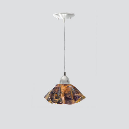 Jezebel Gallery Lily Signature 9" x 5" Small Wild Iris Pendant Light With Nickel Hardware