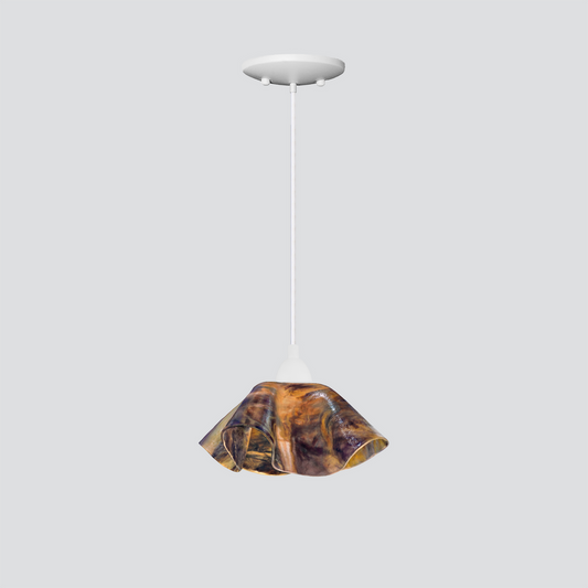 Jezebel Gallery Lily Signature 9" x 5" Small Wild Iris Pendant Light With White Hardware