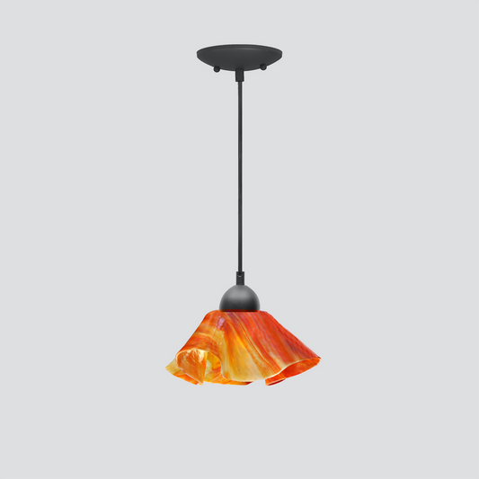 Jezebel Gallery Lily Signature 9" x 5" Small Zinna Pendant Light With Black Hardware
