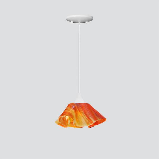 Jezebel Gallery Lily Signature 9" x 5" Small Zinna Pendant Light With White Hardware