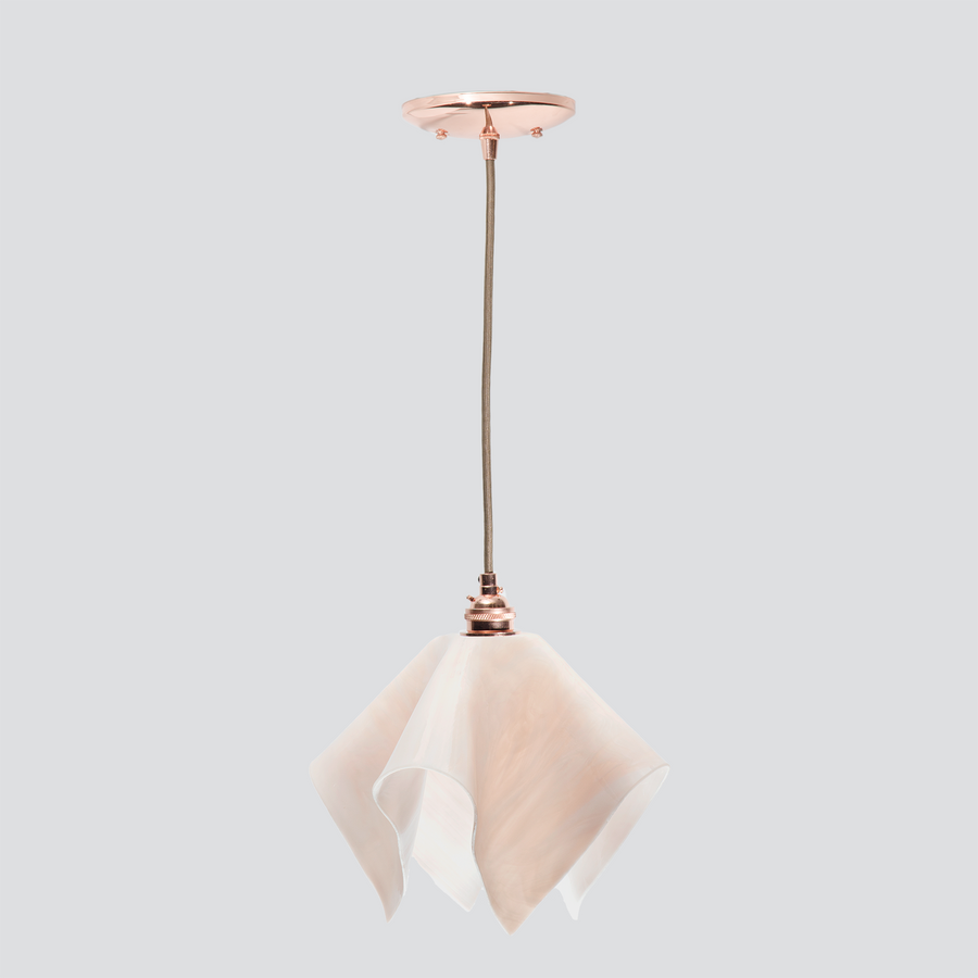 Jezebel Gallery Radiance 11" x 10" Large Champagne Flame Pendant Light With Copper Hardware