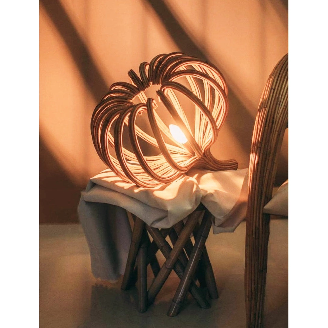 Jo-Liza International Sardinia 18" Amore Rattan Table Lamp