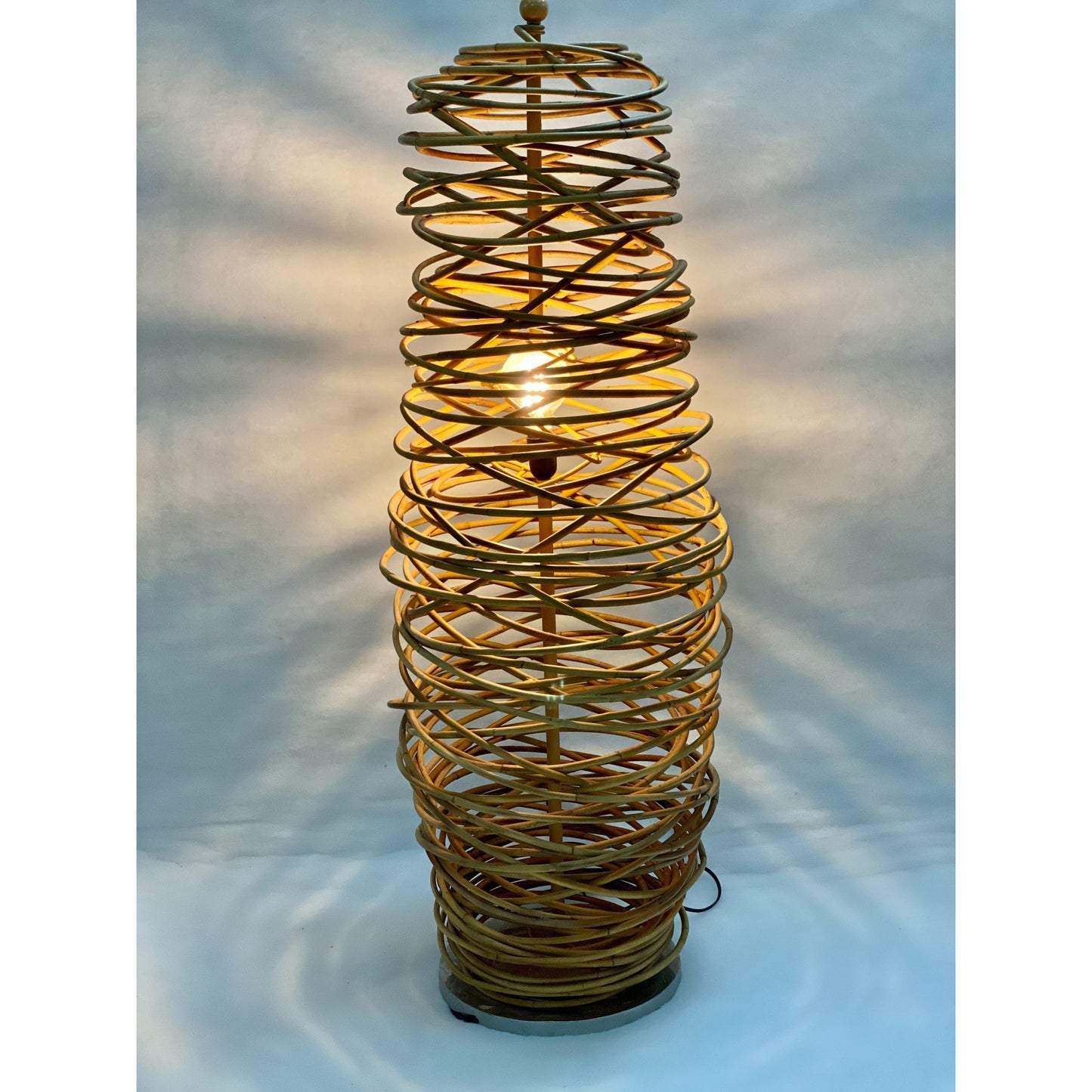 Jo-Liza International Sardinia 55" Beehive Rattan Floor Lamp