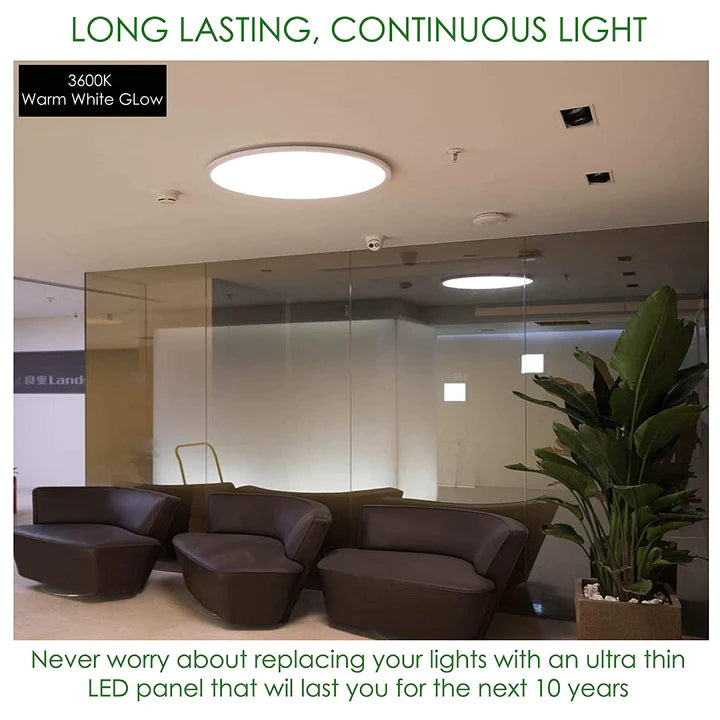 Lifegard Lighting 24" Round 100V-277V 40W CRI:80 PF:0.9 3000K LED Panel Light