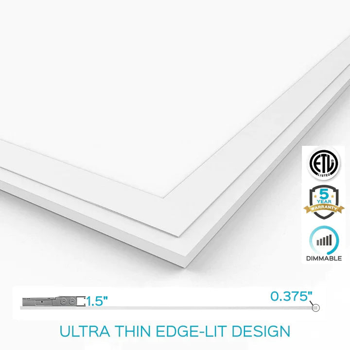 Lifegard Lighting 2'x4' 100V-277V 50W Dimmable Lumen:5000 CRI:>80 PF:>0.9 3600K Panel Light