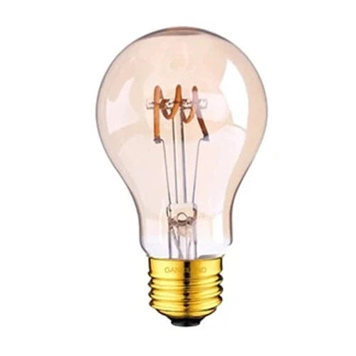 Lifegard Lighting Incandescent 4W A19 Spiral Filament Anchors LED Dimmable 2200K Amber Light Bulb
