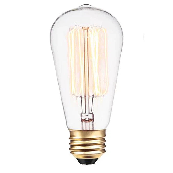 Lifegard Lighting Incandescent ST58 E26/E27 25-60W Hairpin Style Anchors 2200K Clear Light Bulb