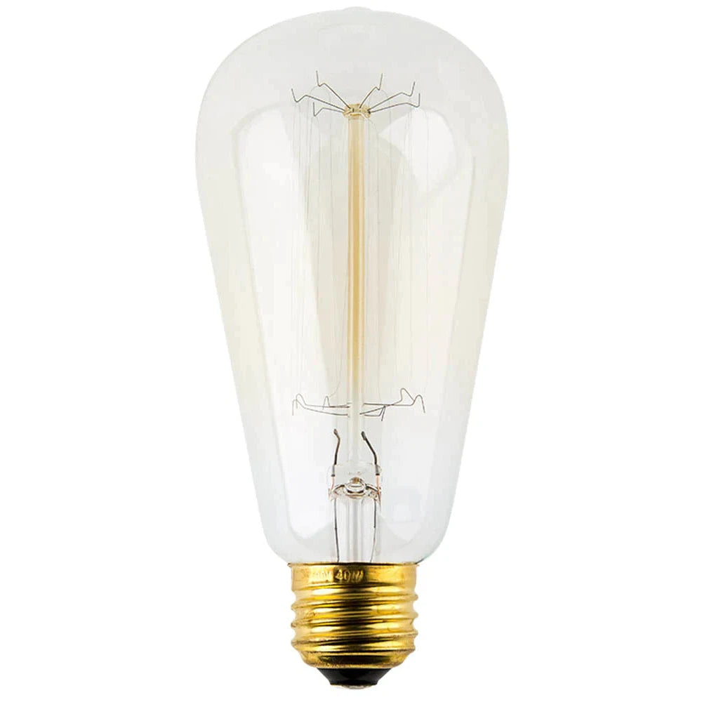 Lifegard Lighting Incandescent ST58 E26/E27 25-60W Hairpin Style Anchors 2200K Clear Light Bulb