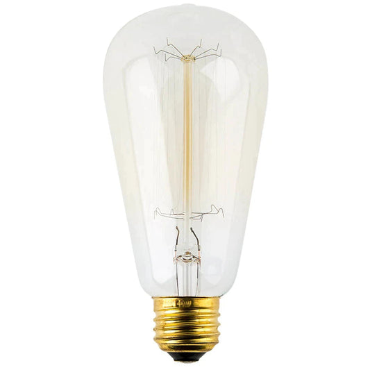 Lifegard Lighting Incandescent ST58 E26/E27 25-60W Hairpin Style Anchors 2200K Clear Light Bulb