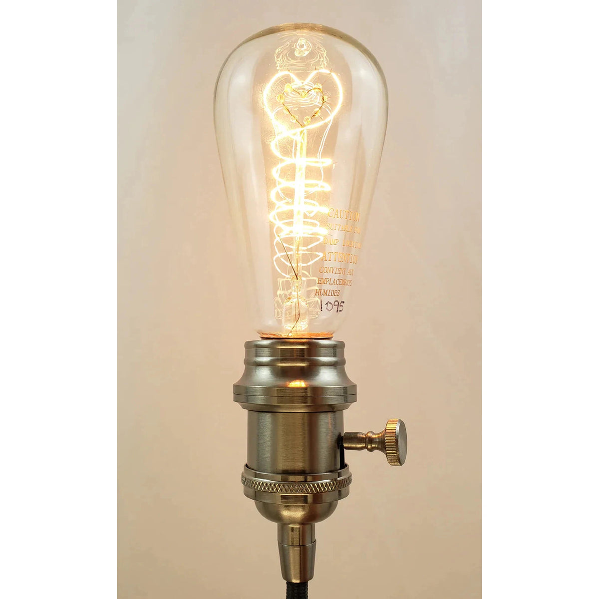 Lifegard Lighting Incandescent ST64 Heart with Hairpin Spiral Filament Anchors 2200K Clear Light Bulb