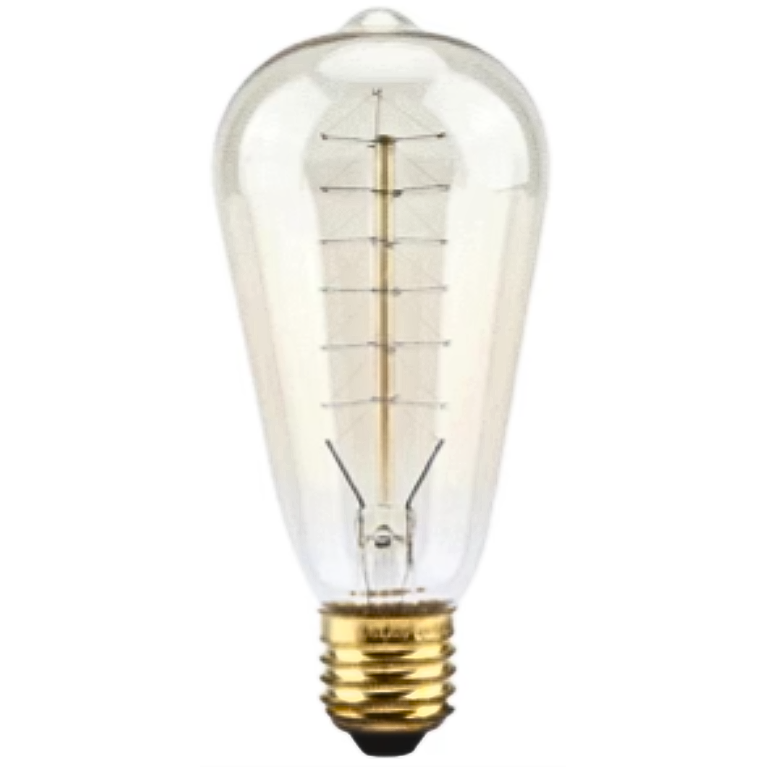 Lifegard Lighting Incandescent ST64 Heart with Hairpin Spiral Filament Anchors 2200K Clear Light Bulb
