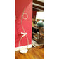Lifegard Lighting LED Spiral Dimmable 4000K Controlled with Remote White Base with White Spiral Back On LED Floor Lamp
