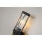 Lucas & McKearn Abbey 1-Light Aged Brass & Black Wall Light With Cylinder Shape Water Glass Shade