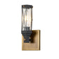 Lucas & McKearn Abbey 1-Light Aged Brass & Black Wall Light With Cylinder Shape Water Glass Shade
