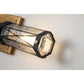 Lucas & McKearn Abbey 2-Light Aged Brass & Black Wall Light With Cylinder Shape Water Glass Shade
