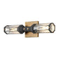 Lucas & McKearn Abbey 2-Light Aged Brass & Black Wall Light With Cylinder Shape Water Glass Shade