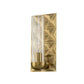 Lucas & McKearn Alpha 1-Light Aged Brass Wall Sconce With Glass Candle Cover