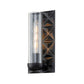 Lucas & McKearn Alpha 1-Light Matte Black Wall Sconce With Glass Candle Cover