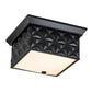 Lucas & McKearn Alpha 15" Square Matte Black Flush Mount Lighting With Creamy White Glass Shade