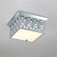 Lucas & McKearn Alpha 15" Square Polished Chrome Flush Mount Lighting With Creamy White Glass Shade