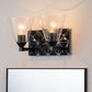 Lucas & McKearn Alpha 2-Light Matte Black Wall Light With Cone Shape Clear Glass Shade