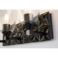 Lucas & McKearn Alpha 3-Light Matte Black Wall Light With Cone Shape Clear Glass Shade