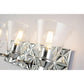 Lucas & McKearn Alpha 3-Light Polished Chrome Wall Light With Cone Shape Clear Glass Shade