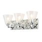 Lucas & McKearn Alpha 3-Light Polished Chrome Wall Light With Cone Shape Clear Glass Shade