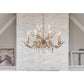Lucas & McKearn Alsace 12-Light Antique Glaze Silver Metallic Chandelier With Flower Inspired Crystal Accent
