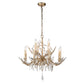 Lucas & McKearn Alsace 12-Light Antique Glaze Silver Metallic Chandelier With Flower Inspired Crystal Accent