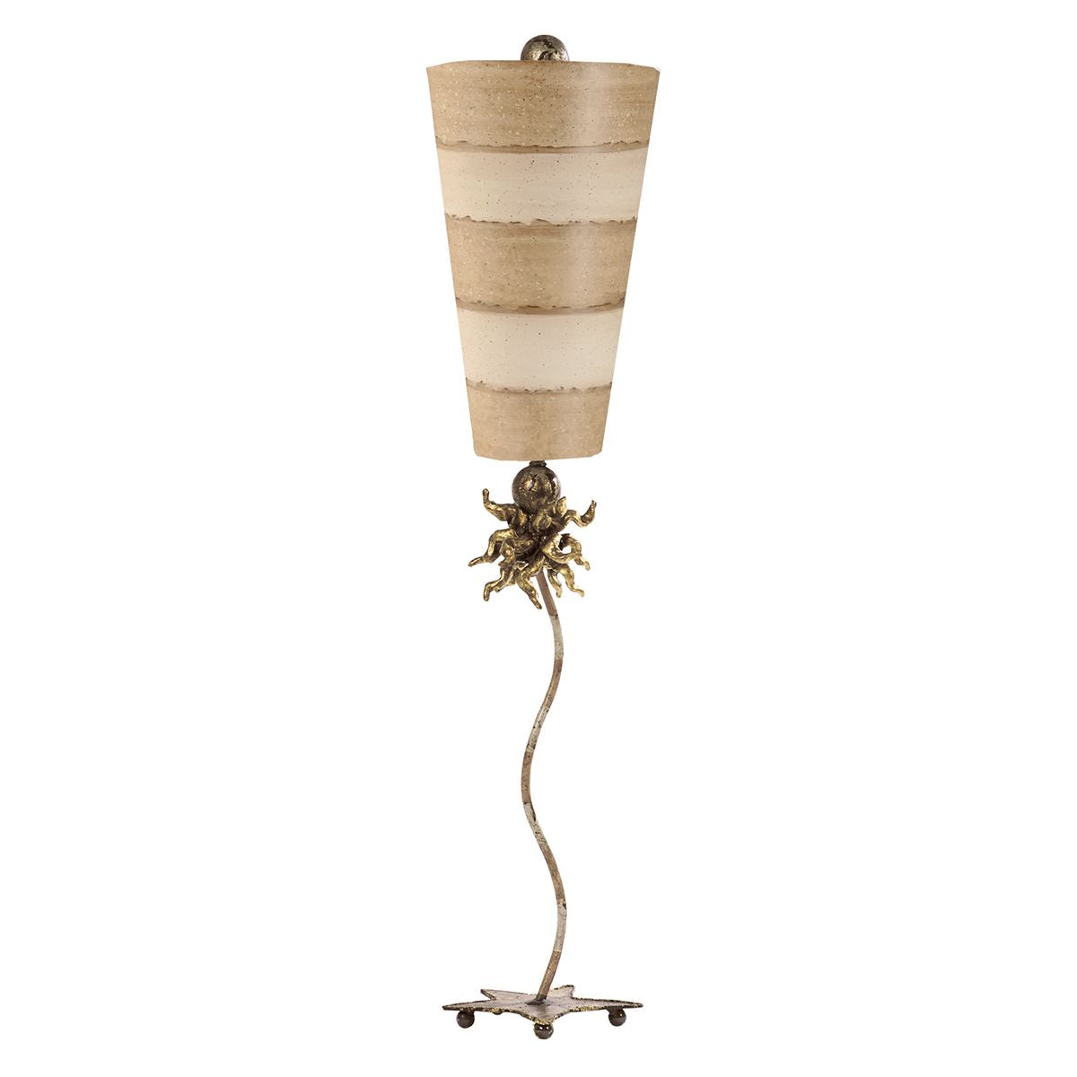 Lucas & McKearn Anemone 41" Ivory And Light Taupe Buffet Table Lamp With Cylinder-Shaped Shade