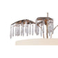 Lucas & McKearn Antoinette 5-Light Gold & Silver Pendant With Cream Linen Drum-Shaped Shade and Clear Crystal Accent