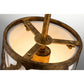 Lucas & McKearn Arabella 1-Light Distressed Gold Mini Pendant With Cream Linen Fabric Shade And Glass Diffuser