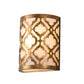 Lucas & McKearn Arabella 1-Light Distressed Gold Wall Light With Cream Linen Fabric Shade And Glass Diffuser