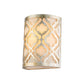 Lucas & McKearn Arabella 1-Light Distressed Silver Wall Light With Cream Linen Fabric Shade And Glass Diffuser