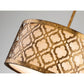 Lucas & McKearn Arabella 2-Light Distressed Gold Medium Pendant With Cream Linen Fabric Shade And Glass Diffuser
