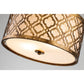 Lucas & McKearn Arabella 2-Light Distressed Gold Medium Pendant With Cream Linen Fabric Shade And Glass Diffuser