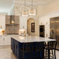 Lucas & McKearn Arabella 2-Light Distressed Silver Medium Pendant With Cream Linen Fabric Shade And Glass Diffuser