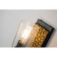 Lucas & McKearn Arcadia 1-Light Matte Black & Antique Gold Wall Light With Seeded Clear Glass Cylinder Shade