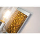 Lucas & McKearn Arcadia 1-Light Polished Chrome & Antique Gold Wall Light With Seeded Clear Glass Cylinder Shade