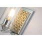 Lucas & McKearn Arcadia 1-Light Polished Chrome & Antique Silver Wall Light With Seeded Clear Glass Cylinder Shade